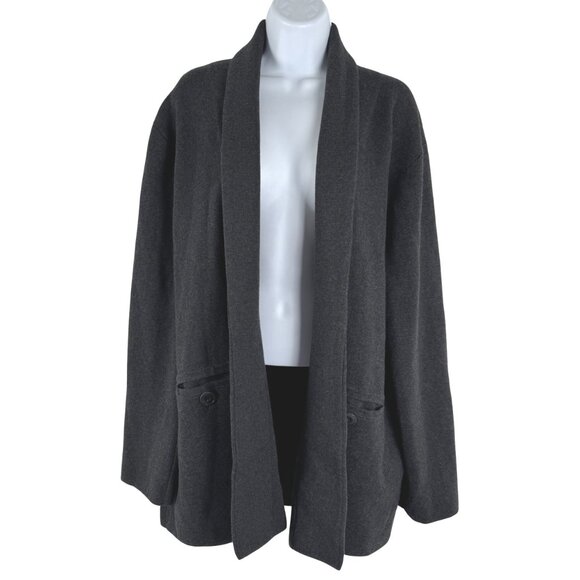 J. Crew Sweaters - J. Crew Camille Shawl Collar Sweater Blazer XL Gray Merino Wool Blend CJ-2191